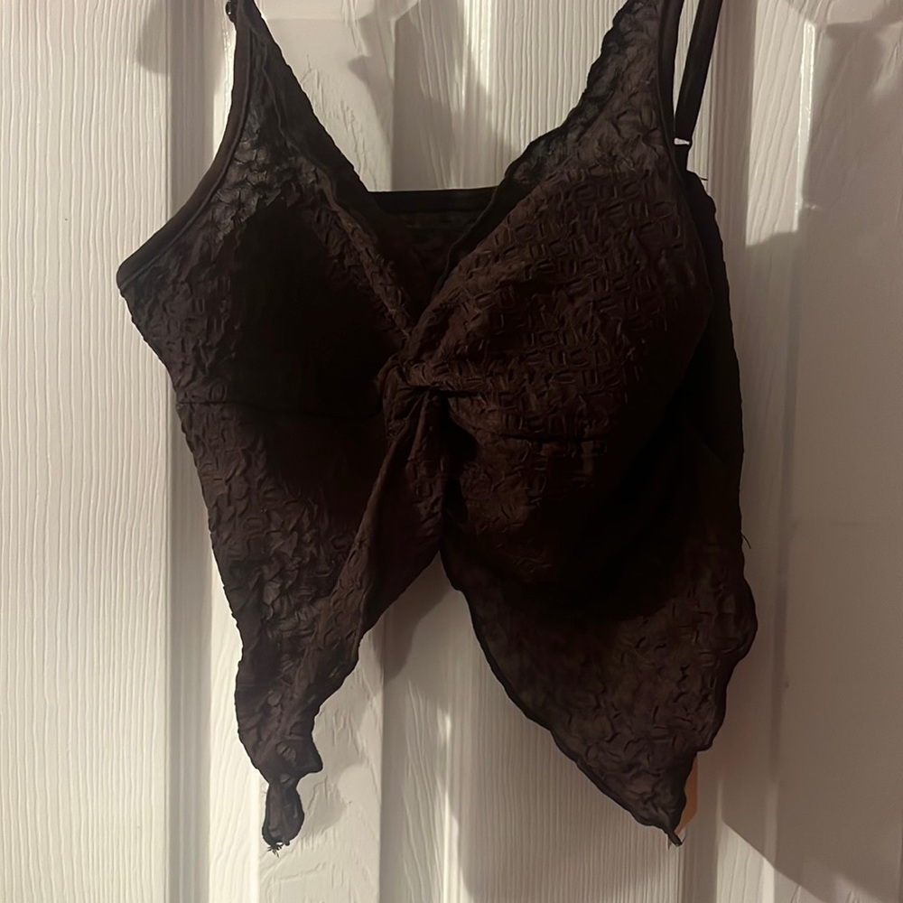 Brown crop top